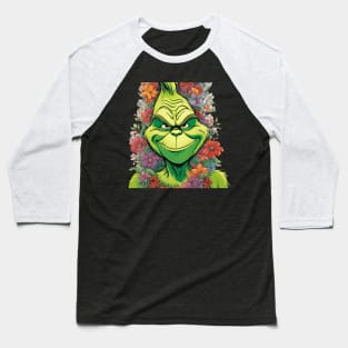 Flowery Grinch Baseball T-Shirt